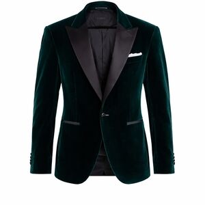 Boss Men's Forest Green Velvet Blazer. Size 44L. Like New